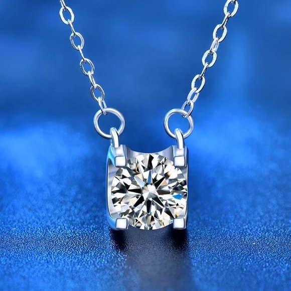 Certified 1ct. t.w. Brilliant Cut Diamond Necklace 18k Gold over Italy Silver - Picture 6 of 16